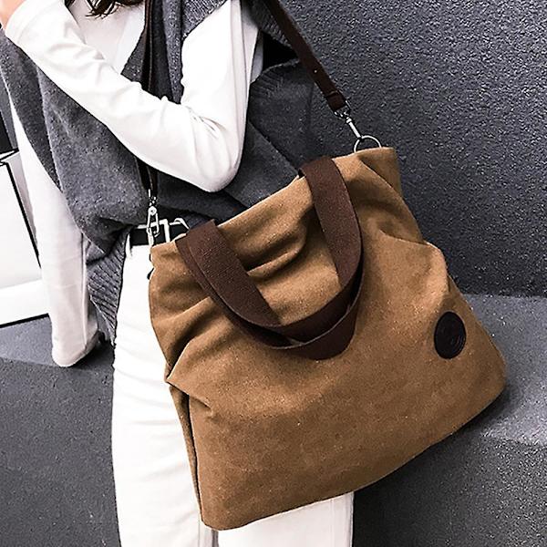 Mordely Messenger-väska i canvas för kvinnor Cross-body-väska, fritidsmode brown