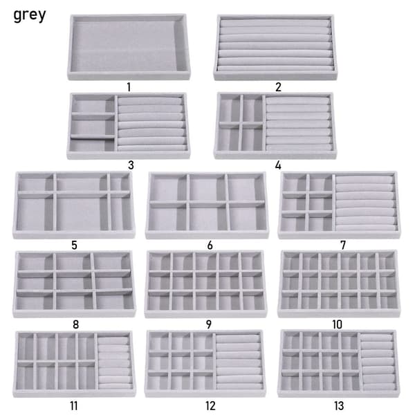 Mordely Roterande smyckeskrin Örhängehållare GRÅ grey 2