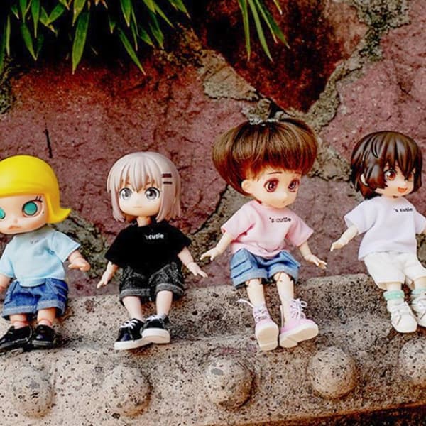 Mini Cotton Coat Doll T-shirt Toppar VIT White