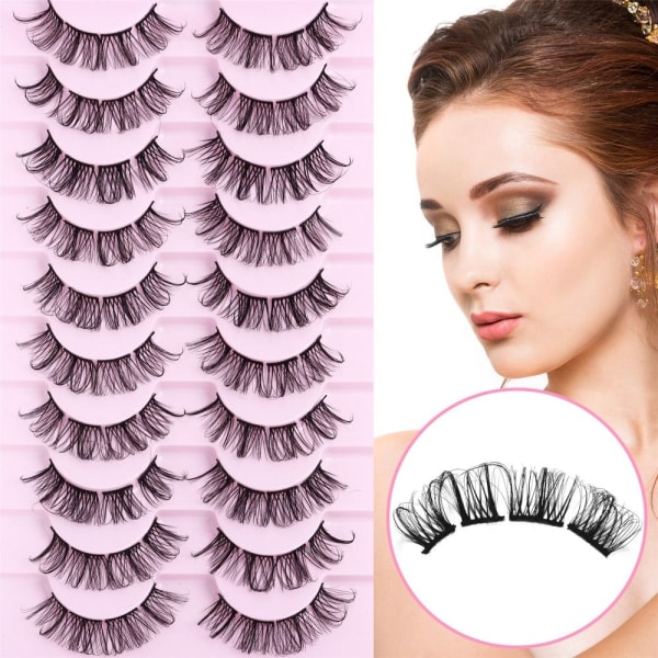 Mordely 10 Par Cluster Lashes Russian Strip Lashes D02