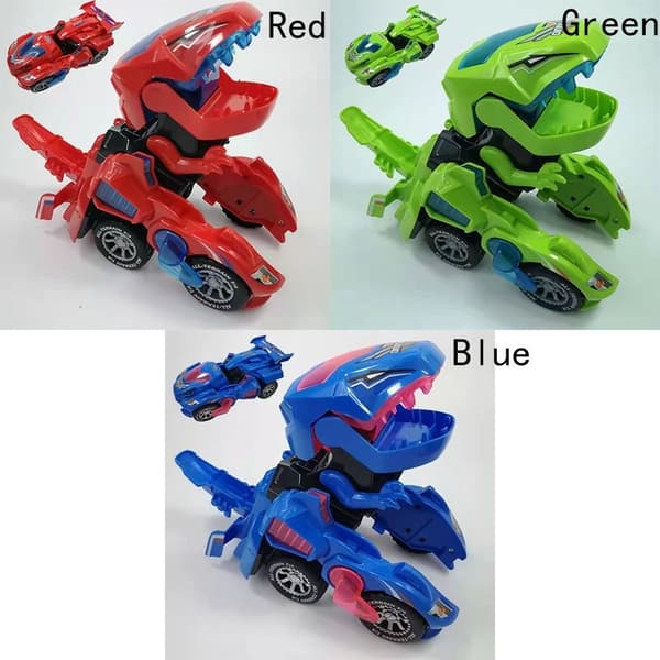 Mordely Elektriska transformatorleksaker Bilar Dinosaurieleksaksfordon red