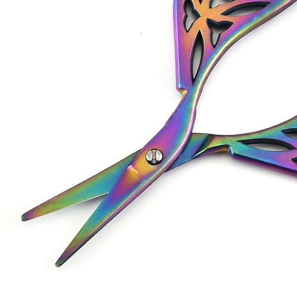 Mordely Stainless Steel Leaf Shape Scissors Handmade Tea Bag Scissors (silver)