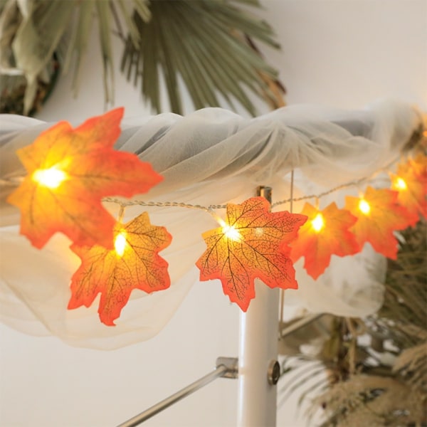 Mordely LED Fairy String Maple Leaves Lamp GRÖN 2M 10LEDS Green 2M 10Leds-2M 10Leds