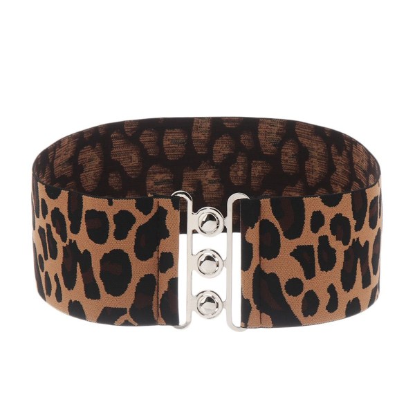 Mordely Brett elastiskt bälte Metallspänne Midjeband PRINT leopard print