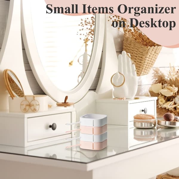 Mordely 6 st organizer smyckeskrin bomullspinnar dispenser