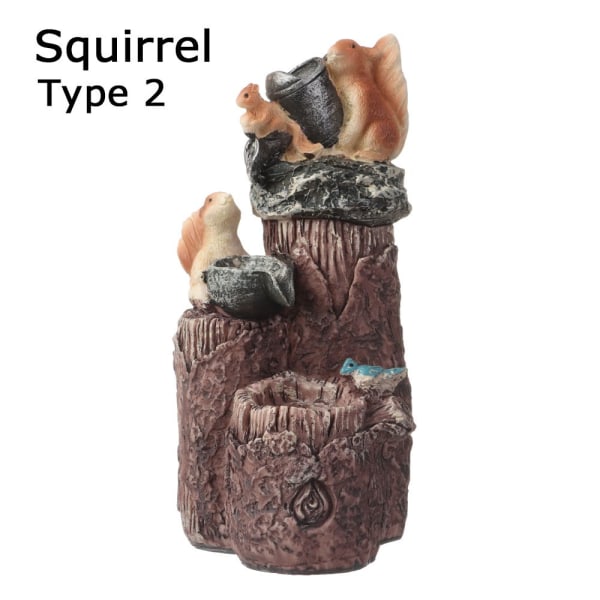 Mordely Resin Ducks Feature Fountain SQUIRREL power med ljus solar power with light