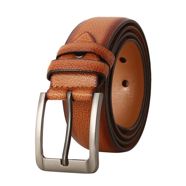 Belts for Men Genuine Leather Belt for Jeans Dress Black Brown Regular Big and Tall Size for Father's Day Gift, - Camel 125cm