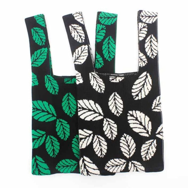 Mordely Axelväska Stickad handväska SVART&GRÖN black&green