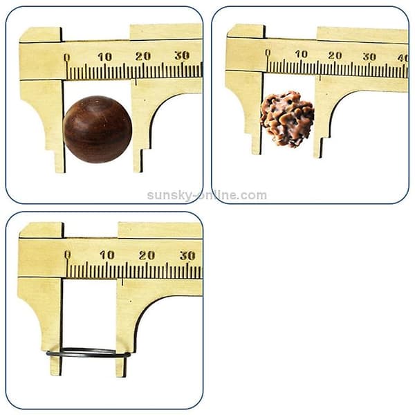 Mini Brass Caliper Pure Copper Vernier Ruler Measuring Ruler Portable Pocket Retro Copper Ruler Single-scale Copper Ruler 100mm
