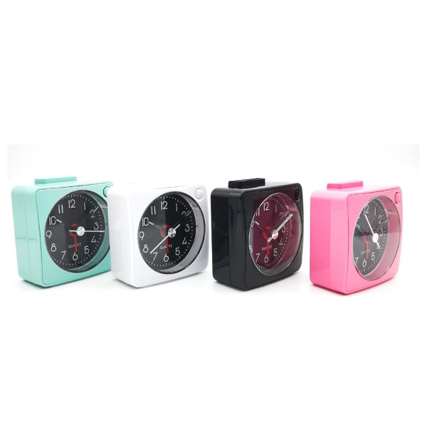 Mini Alarm Clock, Silent Sweep, No Ticking, Auto Back Light And Snooze Function, Travel Use (green/black Dial/black White Hands)