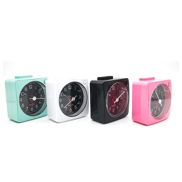 Mordely Mini Alarm Clock, Silent Sweep, No Ticking, Auto Back Light And Snooze Function, Travel Use (black/black Dial/black White Hands)