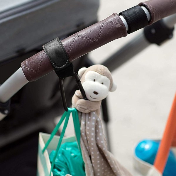 Stroller Hooks Strap, Clip Or Hang A Diaper Bag To Your Pram Or Buggy Black
