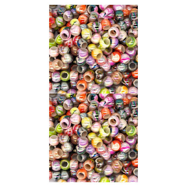 Mordely 1/2/3/5 100 bitar Pony Bead Kit Hårpärlor Ornament Hantverk 2PCS