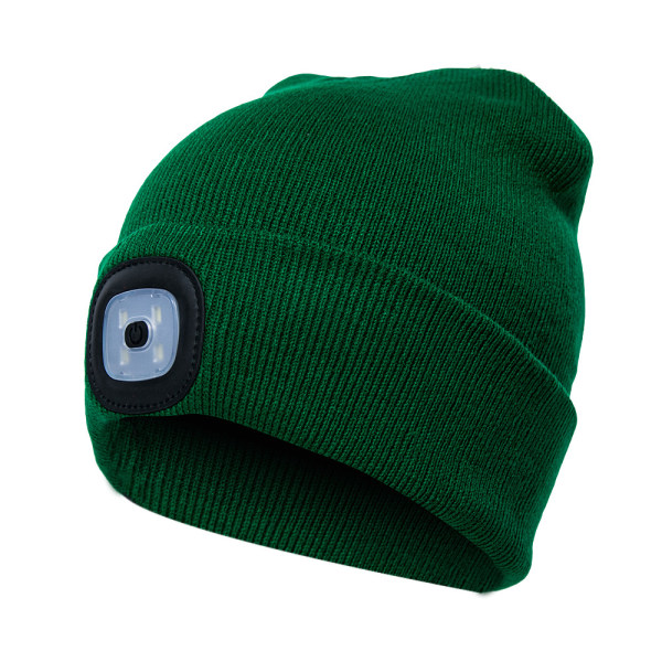 Mordely Stickad mössa med LED-ljus för joggingvandring dark green