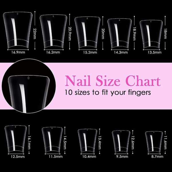 Mordely 500ST Duck Nail Tips Half Cover CLEAR Clear
