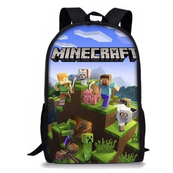 Mordely Minecraft barns skolväska Ryggsäckar Zip Fashion Travel Bag D