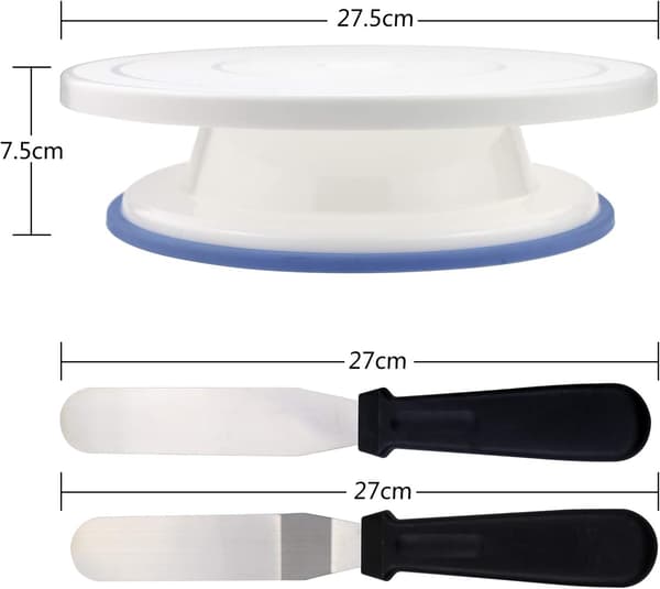 Mordely Cake Turntable Stand, Cake Turntable, Cake Decorating Turntable with Icing, Icing Bag and Tip Set, Icing Spatula and Smoother, Pastry Tool