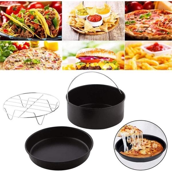 Air Fryer Baking Accessories For Cake And Pizza, Pizza Pan, Bbq Grill, Air Fryer For Simple Living, For Gowise, For Cosori, 6 Inch