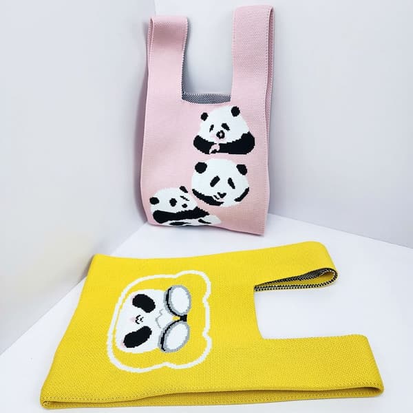 Stickad Väska Handväska GUL yellow