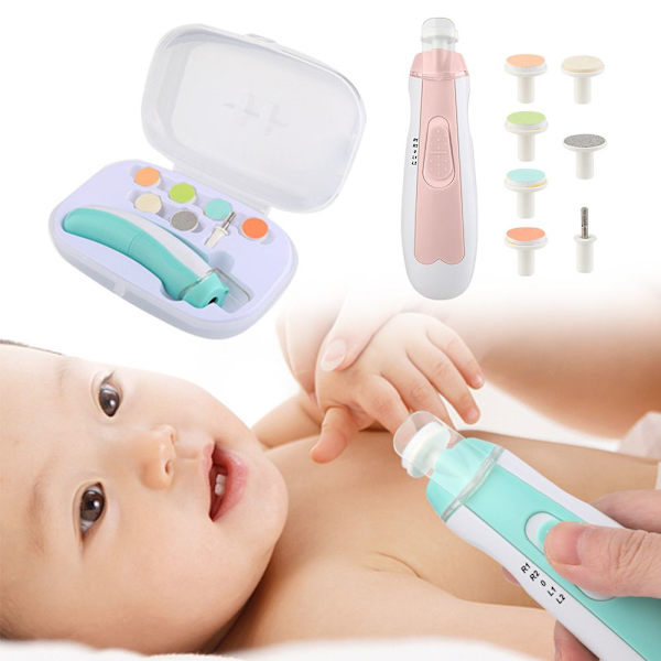 Mordely 7-i-1 baby-negletrimmer Elektrisk multifunksjon BLÅ blue