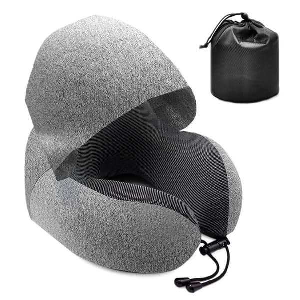 Mordely Hooded Resekudde Huvudstöd Nackkudde GRÅ gray