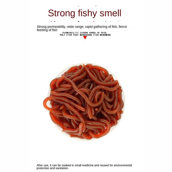 Mordely 100st Worm Red Baits Fiskedrag 5CM-100ST 5CM-100ST 5cm-100pcs