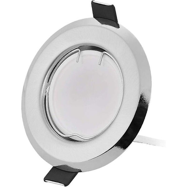 Set Of 3 Ultra Flat Recessed Led Spotlights With 3x5w Dimmable Bulb 220v Spot Module, Drilling 55mm, Dimmable, Warm White 3000k, 120 Beam Angle