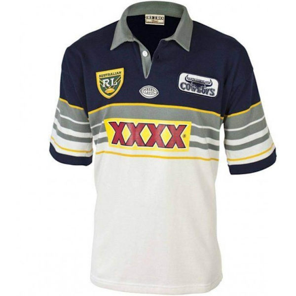 Mordely 1995 North Queensland Cowboys Rugby Retro Jersey-tröja M