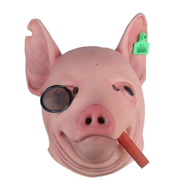 Mordely Watch Dogs Hacker Pig Mask Latex Headgear Halloween Cosplay Animal Props
