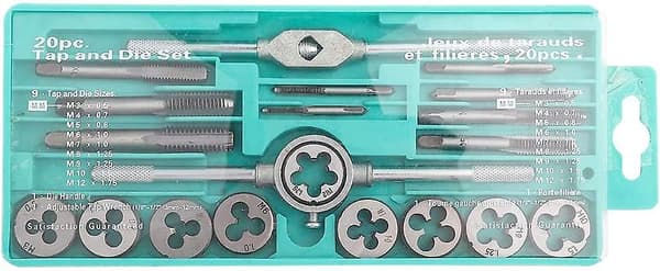 20 Pcs Tapping Tool, Taps And Dies, Thread Screw Extractors, M3-m12 Steel, With Storage Case
