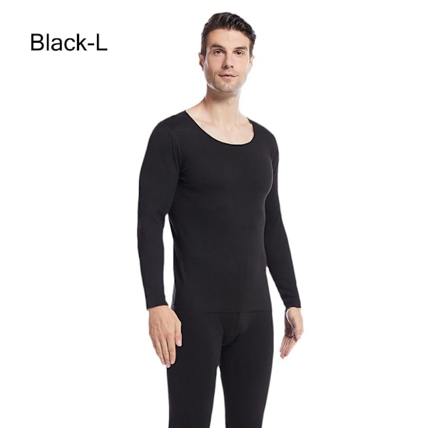 Thermal för män Helt Set ong Johns Top & Bottom SVART Black L