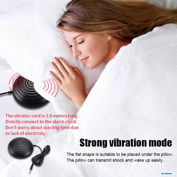 Mordely Hög väckarklocka Vibrerande väckarklockor Kraftfull vibration