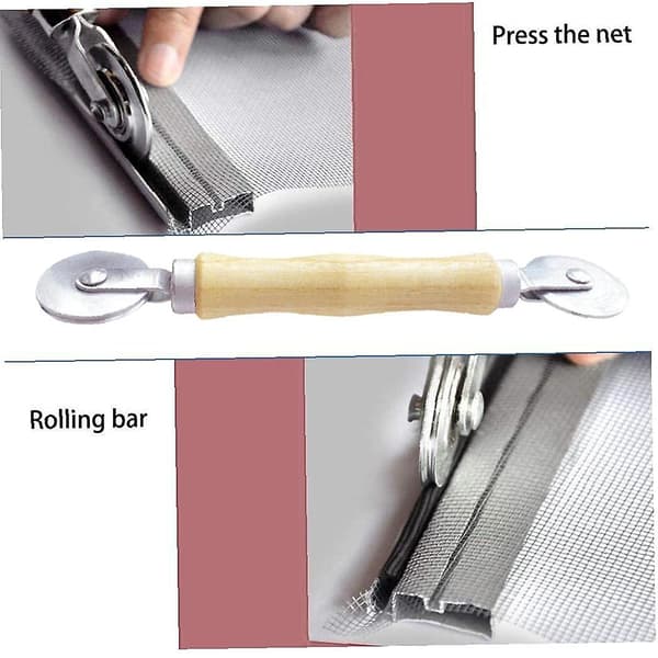 2023 Rolling Screen Tool Portable Spline Roller Repair Installation Tools With Wooden Handle, Layering Tool
