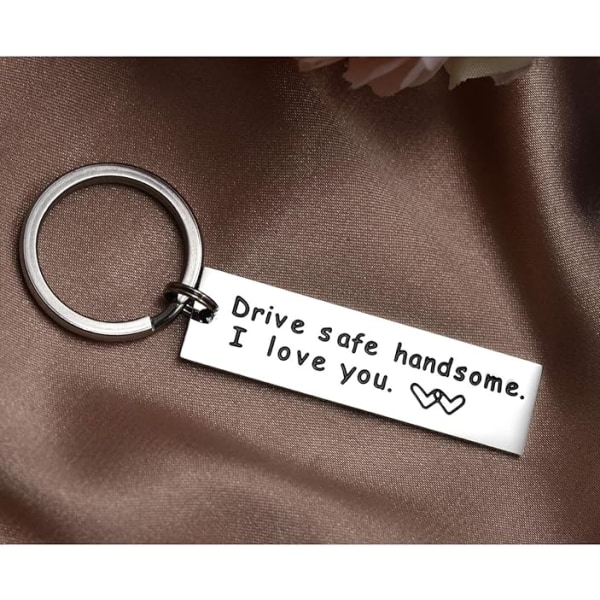 Drive Safe Keychain Handsome I Love You Trucker Husband Gift for Husband Dad Gift Valentine's Day Sock Stuffer Style 1