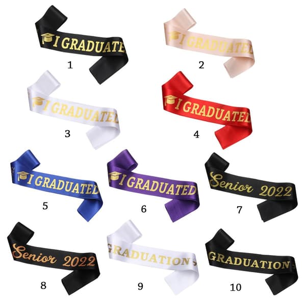 Mordely 2022 Graduation Sash Graduated Satin 10