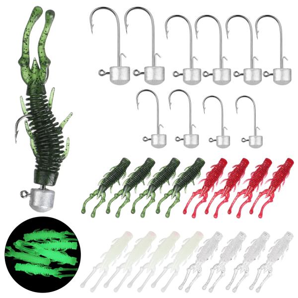 20 st Ned Rig Jig Heads Kit Fiskebeten