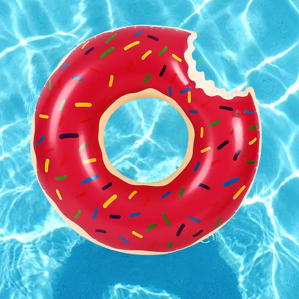 Giant Donut Pool Float, Donut Float for Adults, Inflatable Summer Pool or Beach Toy , Chocolate 80cm