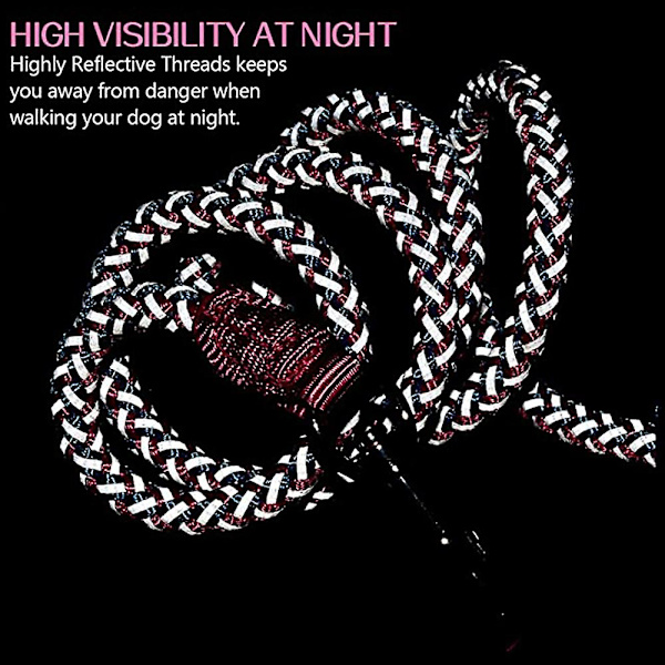 Mordely Reflective Threads Rope Dog Leash For Training And Walking