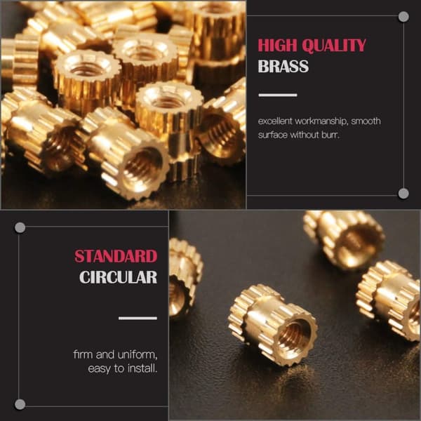 100 st Gängad insats Inbäddningsmuttrar Mutterinsatser Sortiment 100pcs M2*4*3.5mm