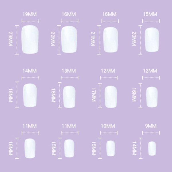 Mordely False Nails Square Head Cherry Red