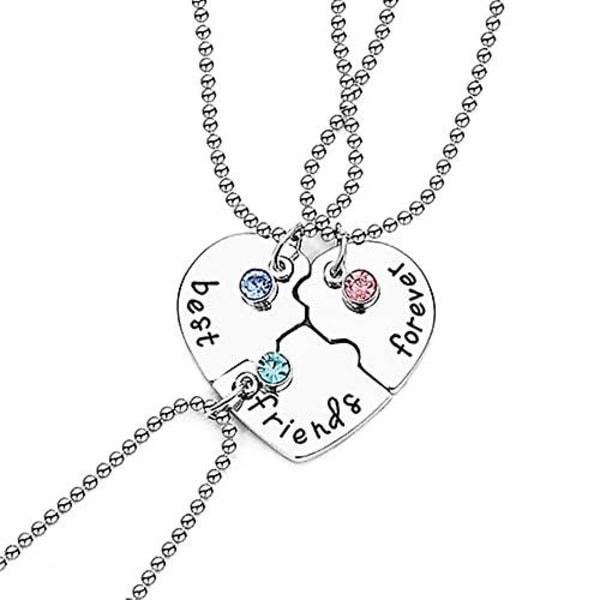 Mordely Pack Of 3 Bff Necklaces Friendship Necklace Forever Best Friends For Girls Birthday Gift
