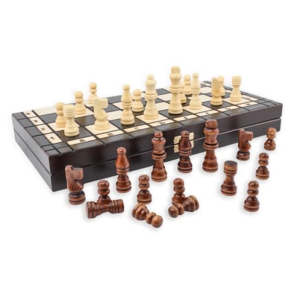 Schack Schackspel Träschackbräde - Schackspel Schack Schackpjäser Stora för vuxna Barn Schack 35 x 35 cm
