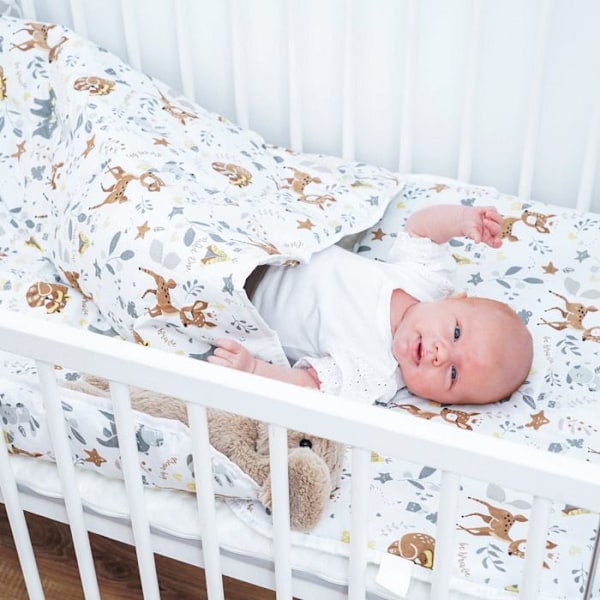 Babybäddset 100 x 135 cm med kudde - barntäcke med kudde Moderstäcke med hjortbomullsöverdrag