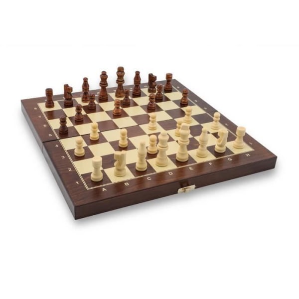 Schackset i trä - AMAZINGGIRL - Schackspel Schackbräde - Svart - Vuxen - 40 x 40 cm
