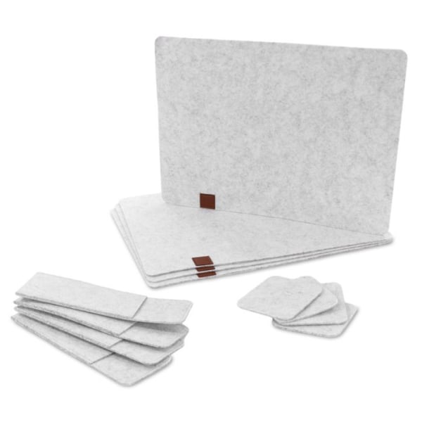 Bordstabletter tvättbara filtunderlägg SET med 4 - bordstabletter underlägg underlägg tallrikar och muggar
