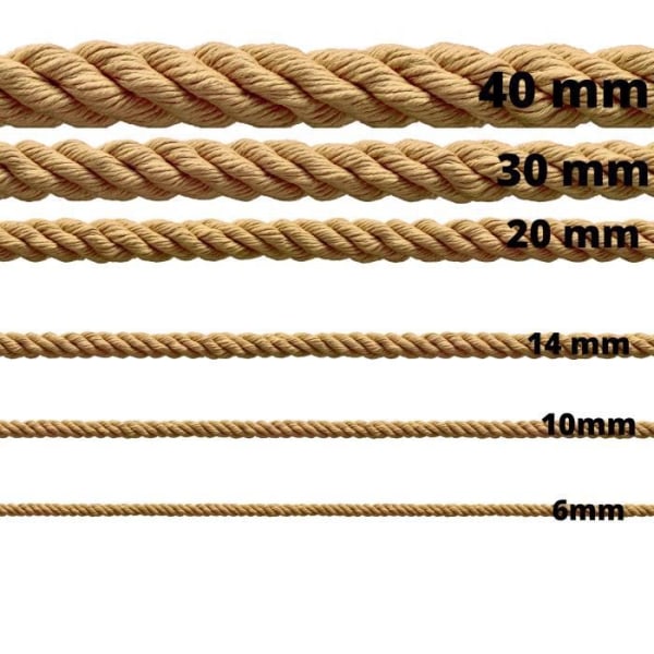 Jute Twine Hamp Rope 10 m - Trädgårdsgarn Jute Rope Rope Kraft Garn ø 10mm kastanj