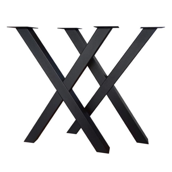 Bordsben i svart metall 2 st 70x60 cm - bordsram bordsben X-formade bordslöpare