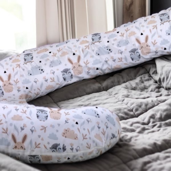 Gravidkuddar för sovande C-Shape 120 x 70 cm - Storlek XXL - för gravida kvinnor Uggla-Kanin Design