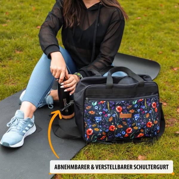 Weekendsportväska för kvinnor 48x33x15 cm - handbagage för flygplan och sportresor - Magnolia grå B