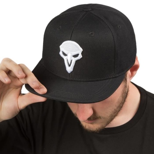 Jinx Overwatch Back from the Grave sort snapback kasket i akryl og uld Svart